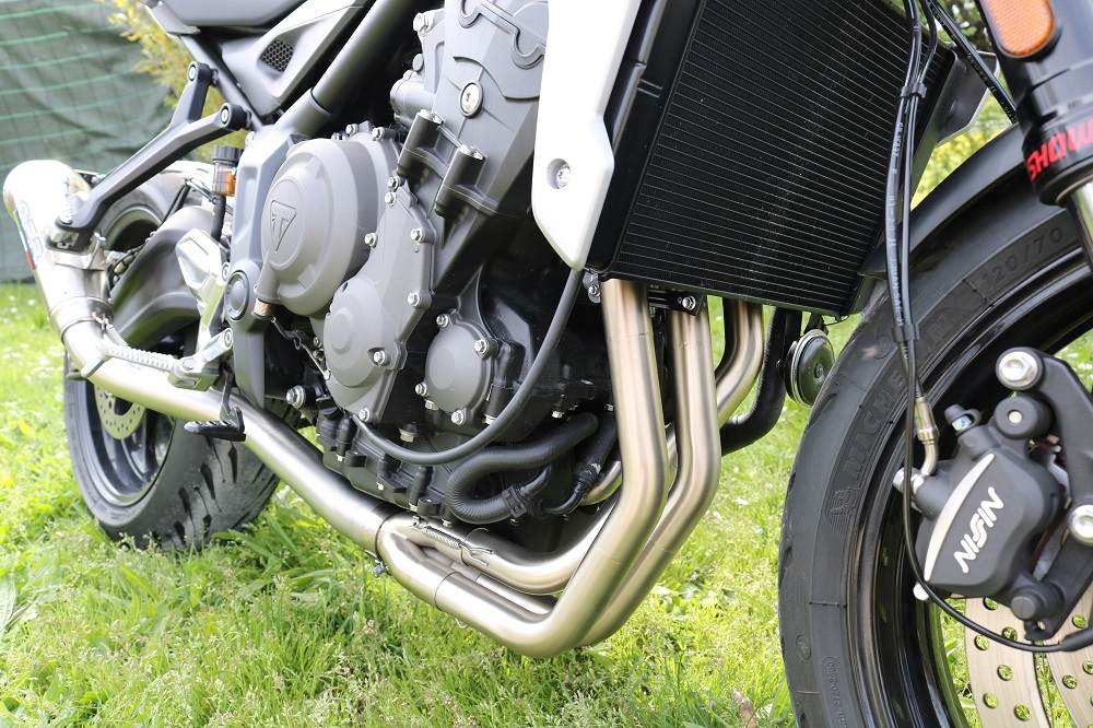Escape compatible con Triumph Trident 660 2021-2024, Powercone Evo, Escape completo racing, incluyendo colector y db killer desmontable, sin homologación 