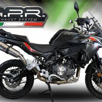 Escape compatible con Benelli Trk 502 X 2021-2024, GP Evo4 Titanium, Escape legal, homologado, silenciador con db killer desmontable y tubo de conexión específico 
