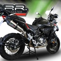 Escape compatible con Benelli Trk 502 X 2021-2024, GP Evo4 Titanium, Escape legal, homologado, silenciador con db killer desmontable y tubo de conexión específico 