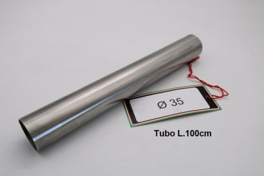 Escape compatible con Cafè Racer Cafè Racer 1-, Tubo inox D. 35mm X 1mm L.1000mm, 