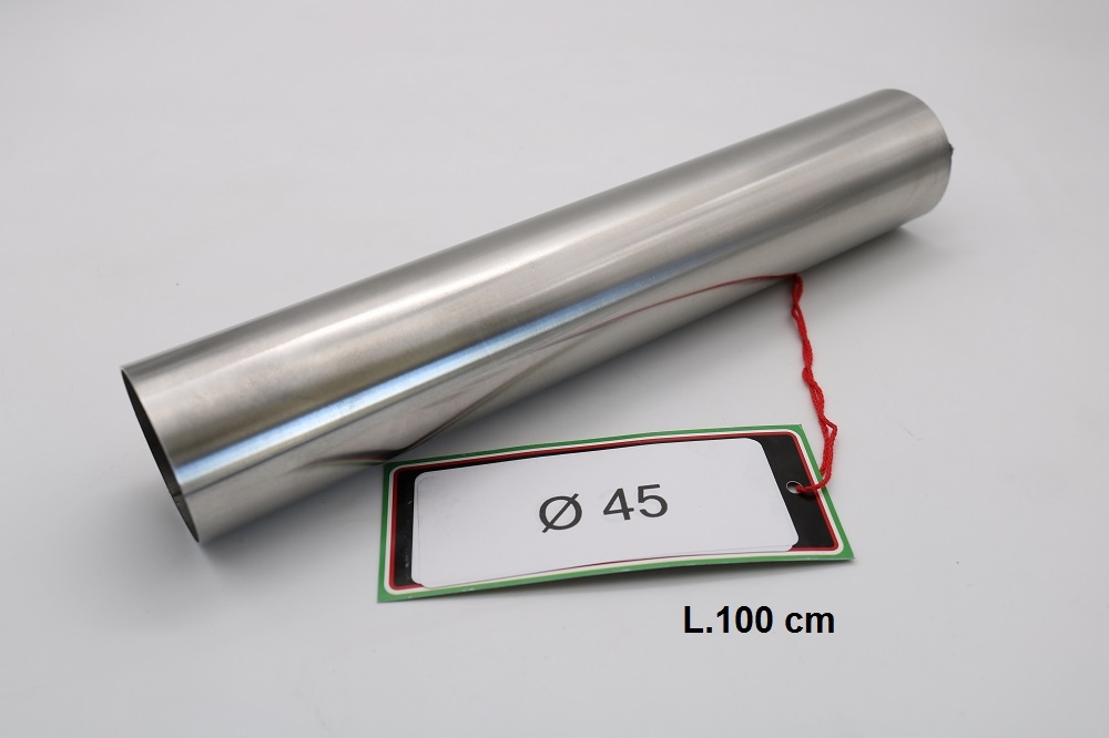 Escape compatible con Cafè Racer Cafè Racer 1-, Tubo inox D. 45mm X 1mm L.1000mm, 