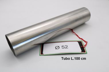 Escape compatible con Cafè Racer Cafè Racer 1-, Tubo inox D. 52mm X 1mm L.1000mm, 