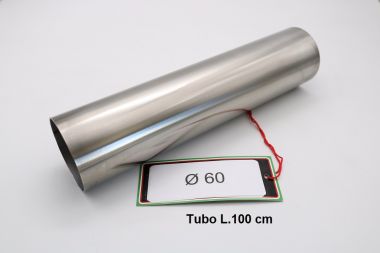 Escape compatible con Cafè Racer Cafè Racer 1-, Tubo inox D. 60mm X 1,2mm L.1000mm, 