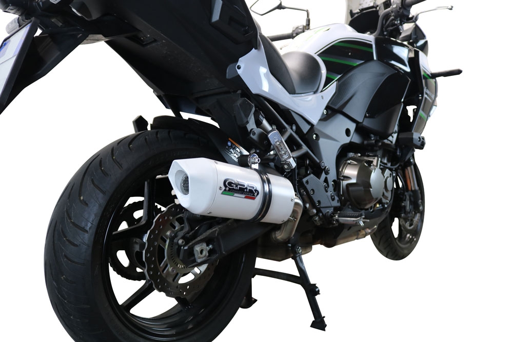 Escape compatible con Kawasaki Versys 1000 I.E. 2019-2020, Albus Evo4, Escape legal, homologado, silenciador con db killer desmontable y tubo de conexión específico 