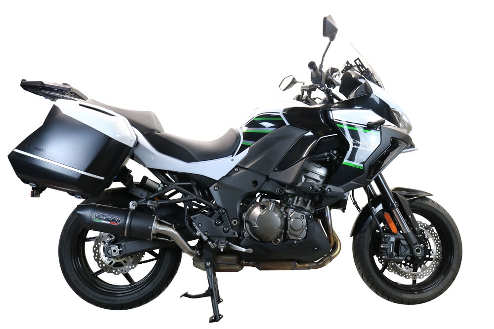 Escape compatible con Kawasaki Versys 1000 I.E. 2021-2024, Furore Evo4 Nero, Escape legal, homologado, silenciador con db killer desmontable y tubo de conexión específico 
