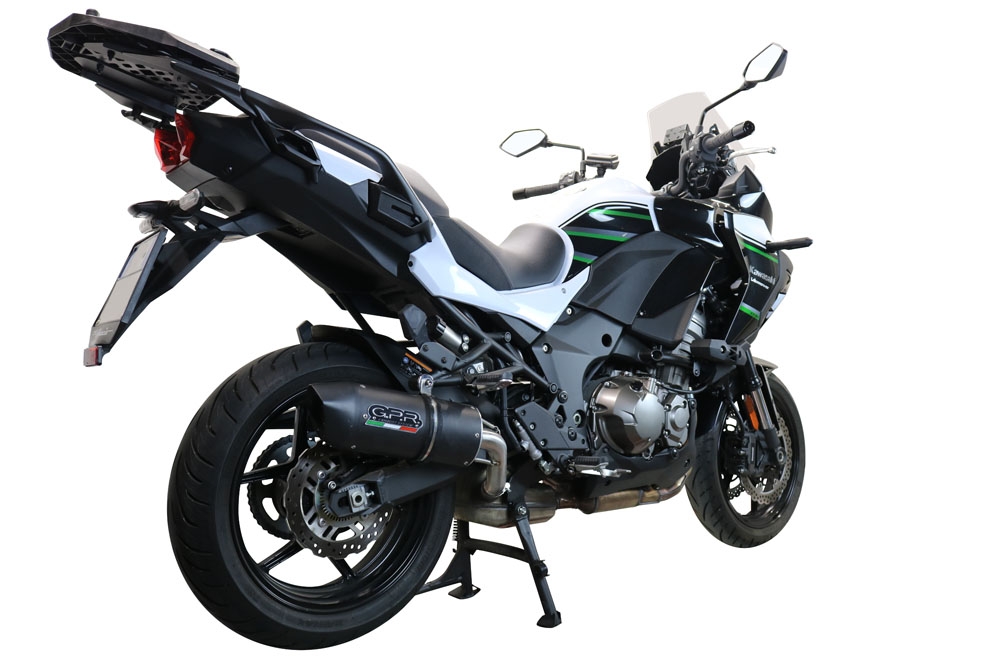 Escape compatible con Kawasaki Versys 1000 I.E. 2021-2024, Furore Evo4 Nero, Escape legal, homologado, silenciador con db killer desmontable y tubo de conexión específico 