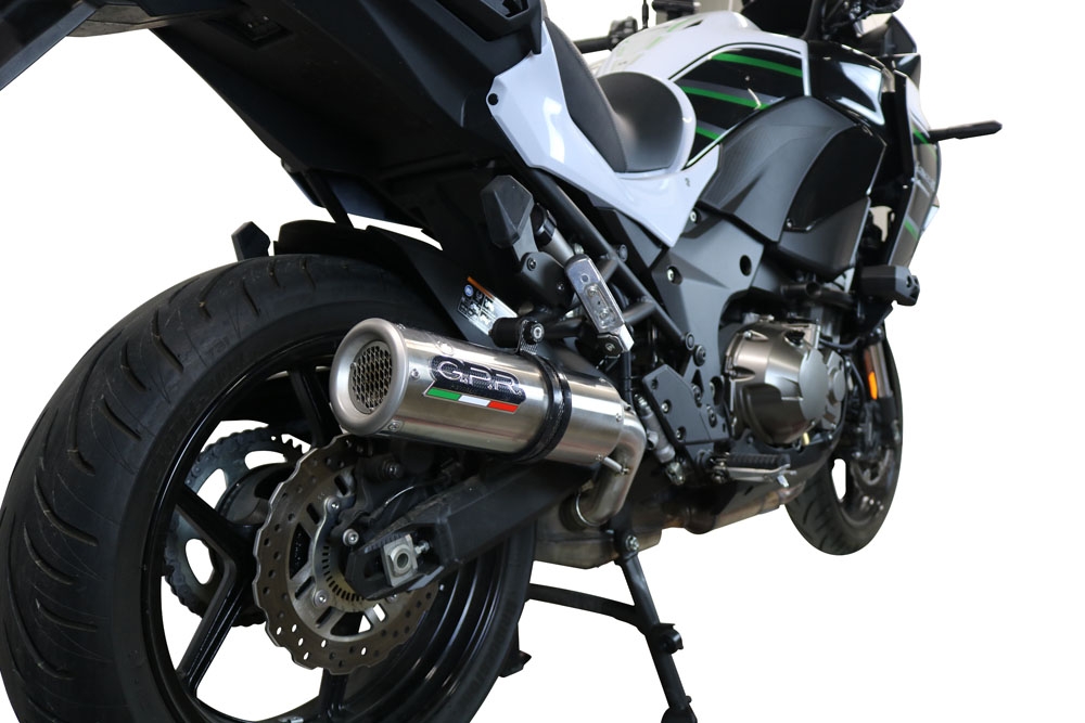Escape compatible con Kawasaki Versys 1000 I.E. 2021-2024, M3 Inox , Escape legal, homologado, silenciador con db killer desmontable y tubo de conexión específico 
