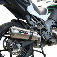 GPR escape compatible con  Kawasaki Versys 1000 I.E. 2021-2024, Satinox , Escape legal, homologado, silenciador con db killer desmontable y tubo de conexión específico 