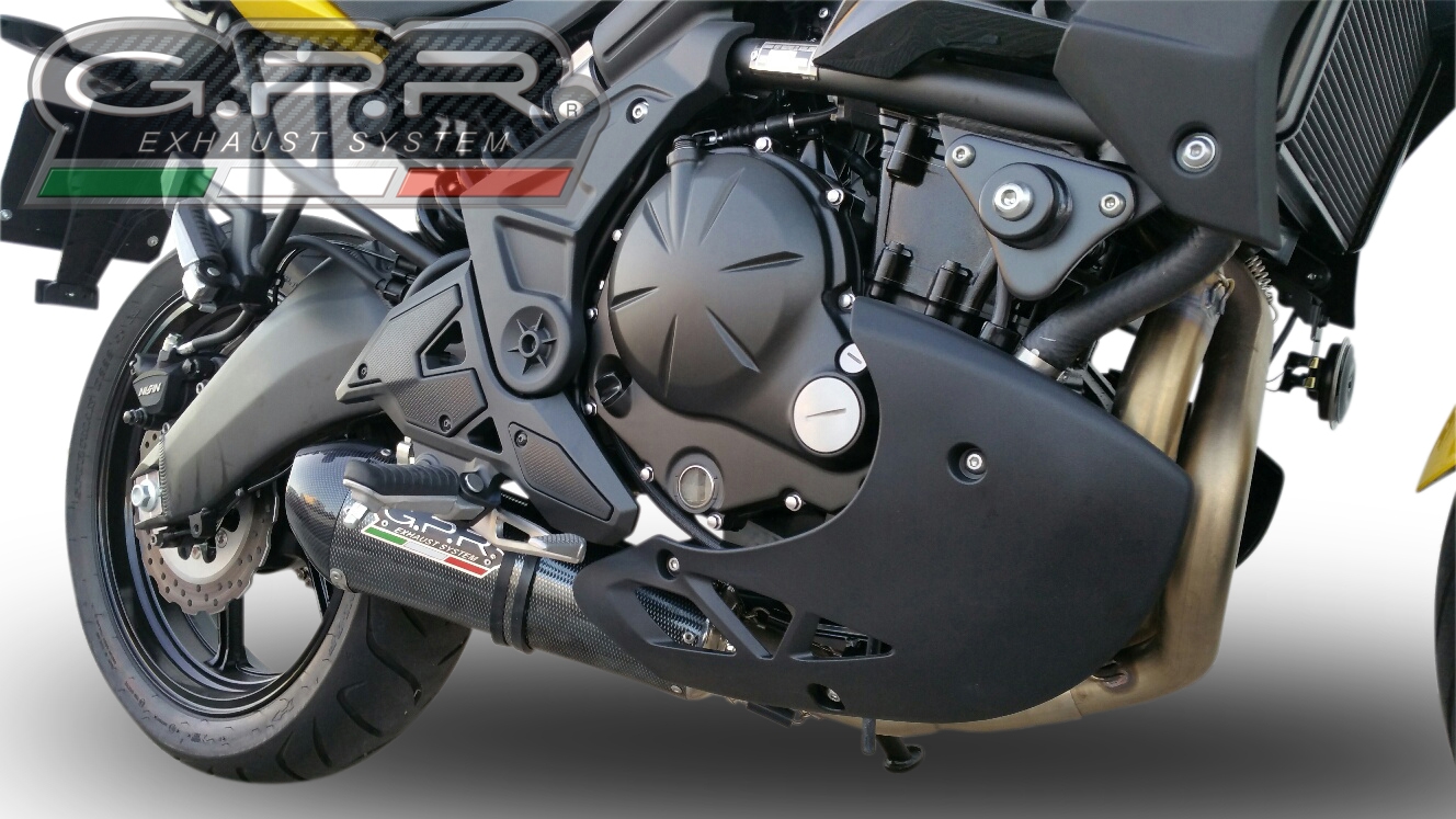 GPR escape compatible con  Kawasaki Er 6 N - F  2012-2016, New Grand Prix Evo Poppy, Escape completo homologado y legal,con catalizador incluido db killer extraíble 