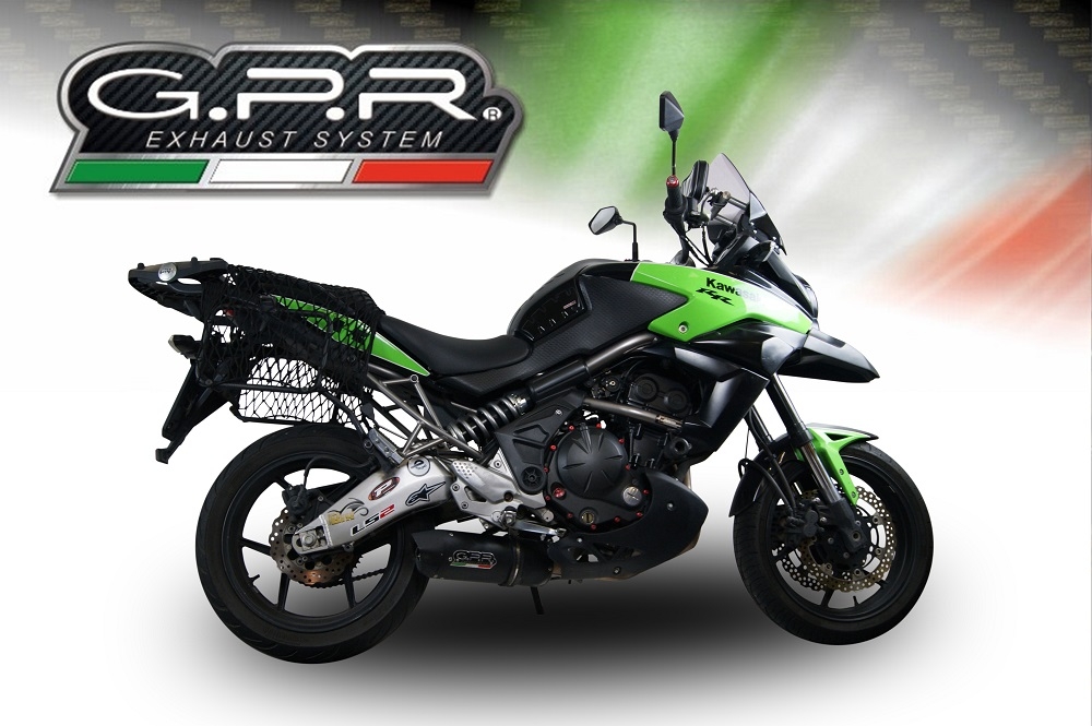 Escape compatible con Kawasaki Versys 650 2006-2014, Furore Poppy, Escape legal, homologado, silenciador con db killer desmontable y tubo de conexión específico 
