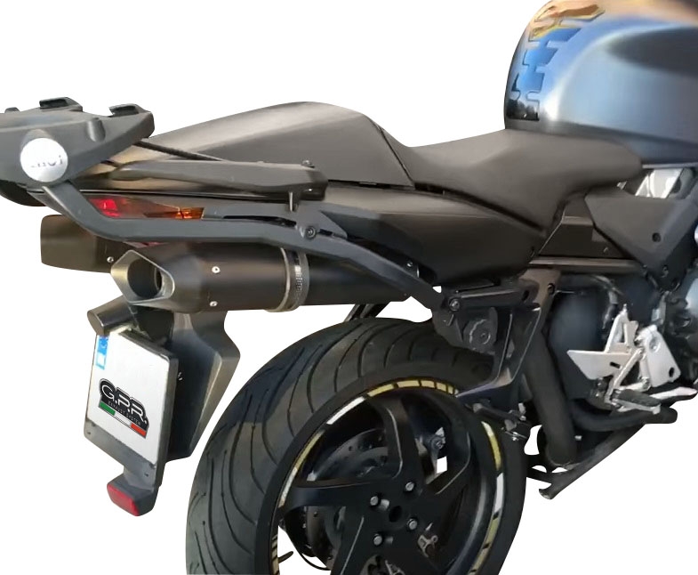 Escape compatible con Honda Vfr 800 V-Tec 2002-2013, Furore Nero, Par de terminales de escape homologados, con db killer extraíbles y tubos de conexión específicos 