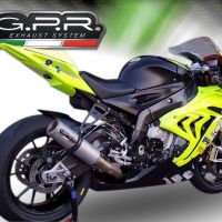 Escape compatible con Bmw S 1000 RR -M 2010-2014, M3 Titanium Natural, Escape completo homologado y legal, incluido db killer extraíble 