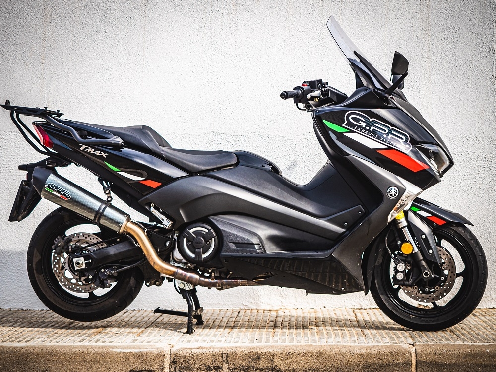 Escape compatible con Yamaha T-Max 560 2022-2024, GP Evo4 Poppy, Escape completo homologado y legal,con catalizador incluido db killer extraíble 