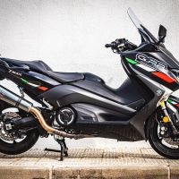 Escape compatible con Yamaha T-Max 560 2022-2024, GP Evo4 Poppy, Escape completo homologado y legal,con catalizador incluido db killer extraíble 