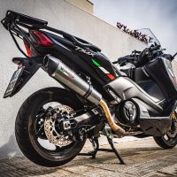 Escape compatible con Yamaha T-Max 560 2022-2024, GP Evo4 Poppy, Escape completo homologado y legal,con catalizador incluido db killer extraíble 
