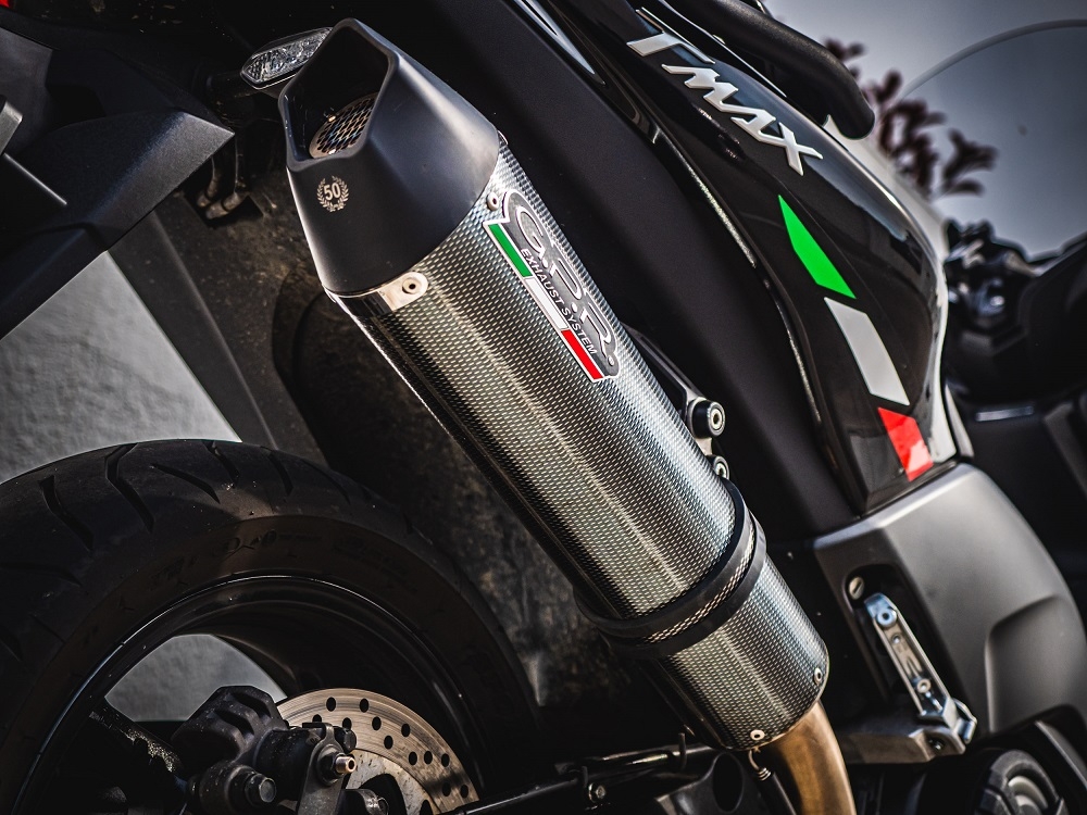 Escape compatible con Yamaha T-Max 560 2022-2024, GP Evo4 Poppy, Escape completo homologado y legal,con catalizador incluido db killer extraíble 