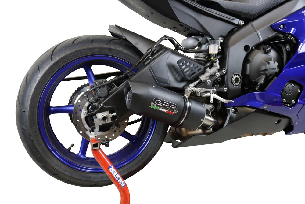 Escape compatible con Yamaha Yzf R6 2017-2025, Furore Nero, Escape racing, silenciador con tubo de conexion, articulo sin homologacion 
