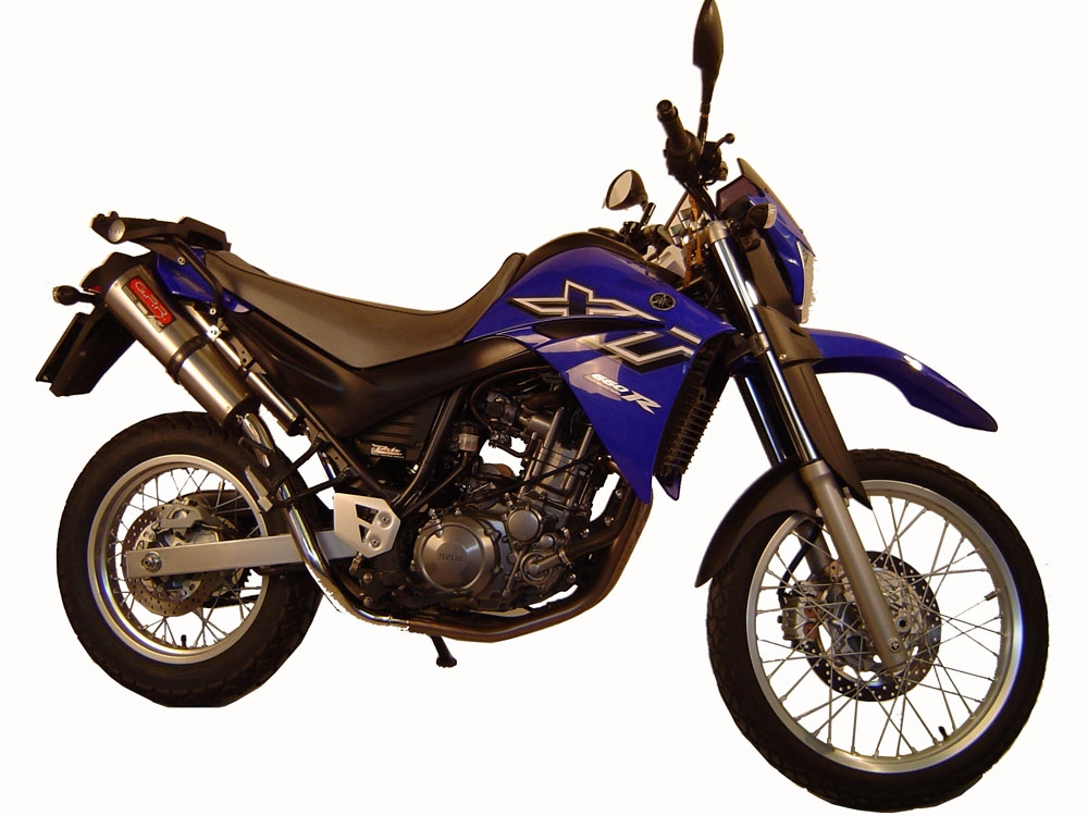 Escape compatible con Yamaha Xt 660 X-R 2004-2014, Trioval, Par de terminales de escape homologados, con db killer extraíble, catalizadores y tubo de conexión específico 