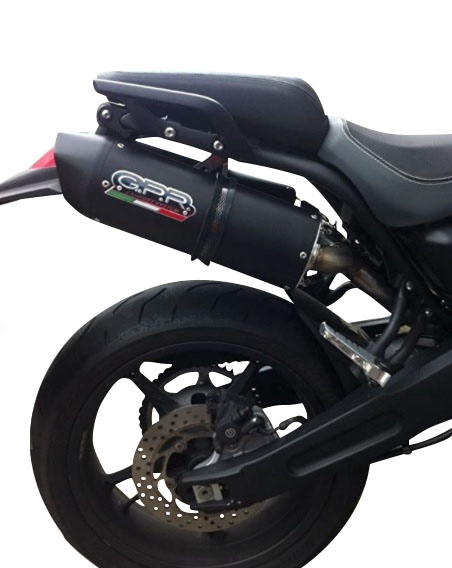 Escape compatible con Yamaha MT03 660 2006-2013, Furore Nero, Par de terminales de escape homologados, con db killer extraíble, catalizadores y tubo de conexión específico 