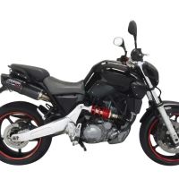 Escape compatible con Yamaha MT03 660 2006-2013, Furore Nero, Par de terminales de escape homologados, con db killer extraíble, catalizadores y tubo de conexión específico 
