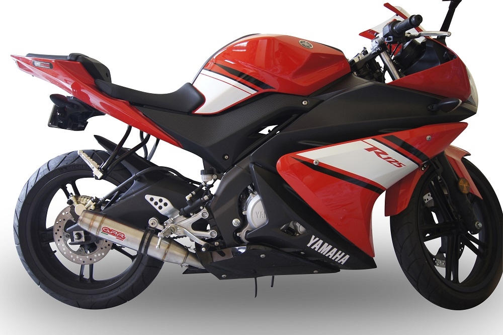 Escape compatible con Yamaha Yzf-R 125 2008-2013, Deeptone Inox, Escape completo homologado y legal, incluido db killer extraíble 