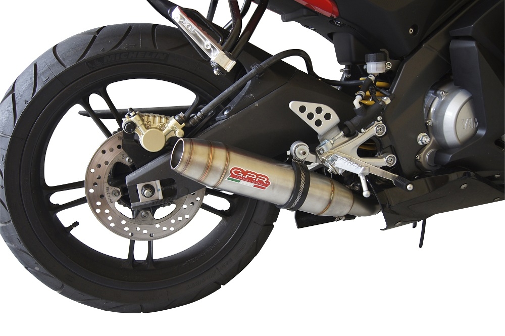 Escape compatible con Yamaha Yzf-R 125 2008-2013, Deeptone Inox, Escape completo homologado y legal, incluido db killer extraíble 