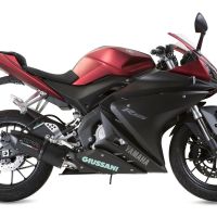 Escape compatible con Yamaha Yzf-R 125 2014-2016, Furore Nero, Escape completo homologado y legal,con catalizador incluido db killer extraíble 