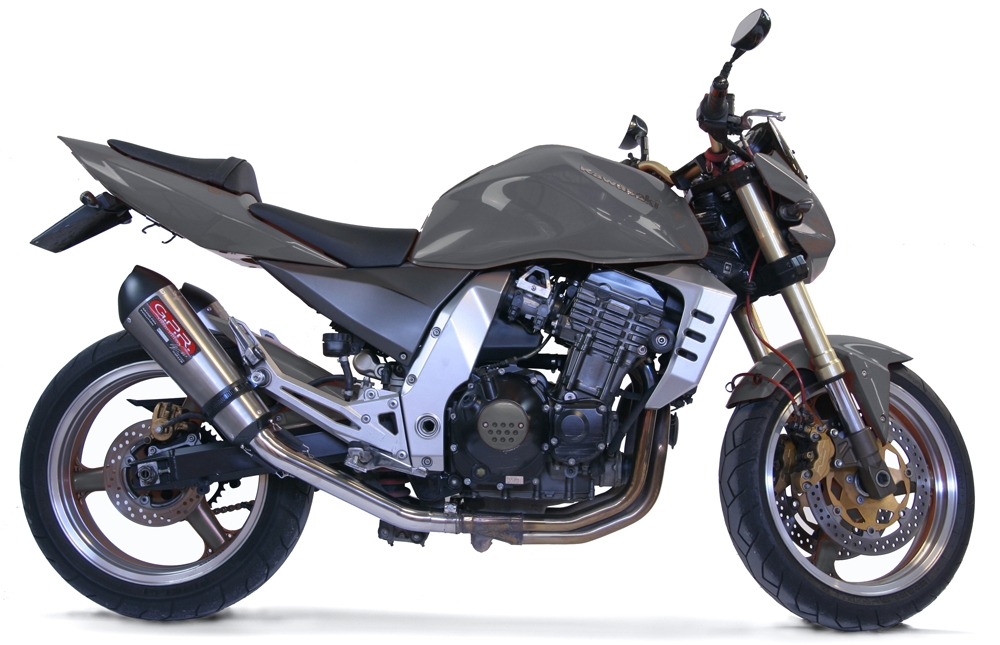 Escape compatible con Kawasaki Z1000 2003-2006, Gpe Ann. titanium, Par de terminales de escape homologados, con db killer extraíbles y tubos de conexión específicos 