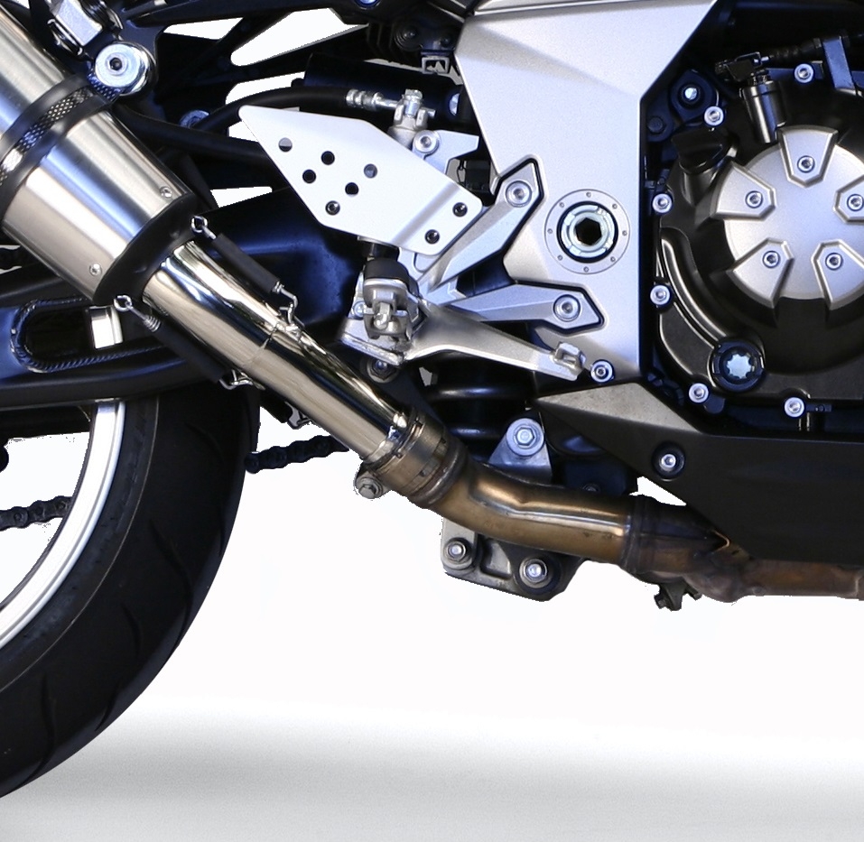 Escape compatible con Kawasaki Z 1000 2007-2009, Trioval, Par de terminales de escape homologados, con db killer extraíble, catalizadores y tubo de conexión específico 