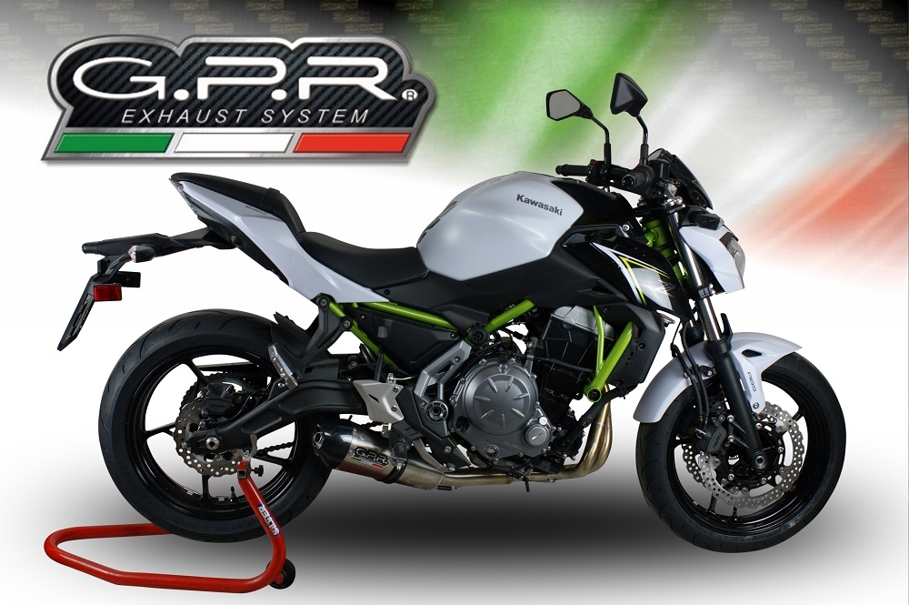 Escape compatible con Kawasaki Z 650 2021-2022, GP Evo4 Titanium, Escape completo homologado y legal,con catalizador incluido db killer extraíble 