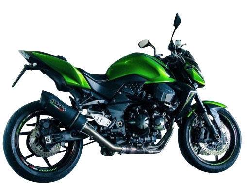 Escape compatible con Kawasaki Z 750 - R 2007-2014, Furore Nero, Escape homologado, legal, con db killer extraíble, tubo de conexión y catalizador 
