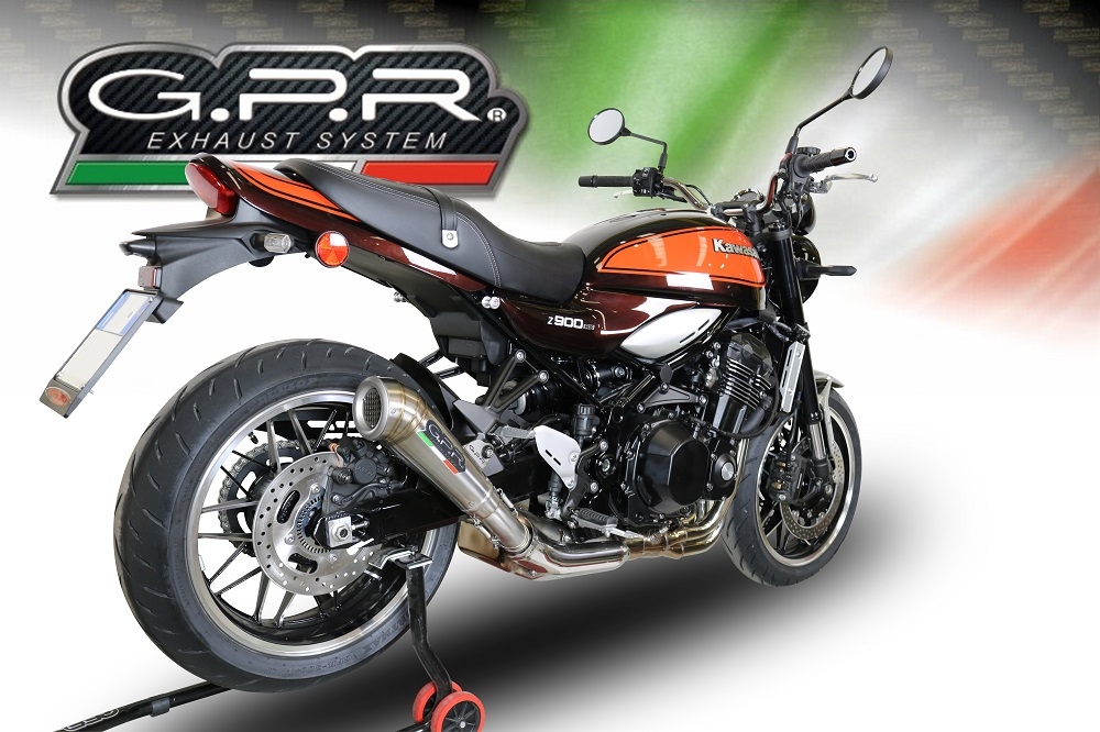 Escape compatible con Kawasaki Z 900 RS 2018-2020, Powercone Evo, Escape legal, homologado, silenciador con db killer desmontable y tubo de conexión específico 
