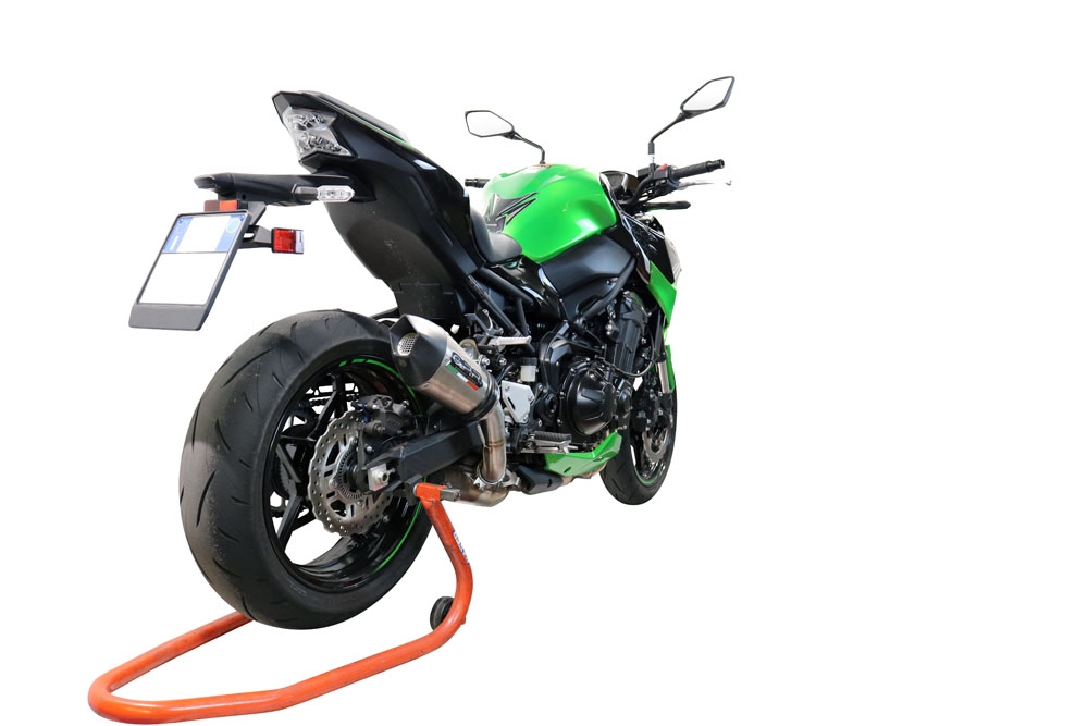 Escape compatible con Kawasaki Z 900 E 2017-2020, Gpe Ann. titanium, Escape legal, homologado, silenciador con db killer desmontable y tubo de conexión específico 