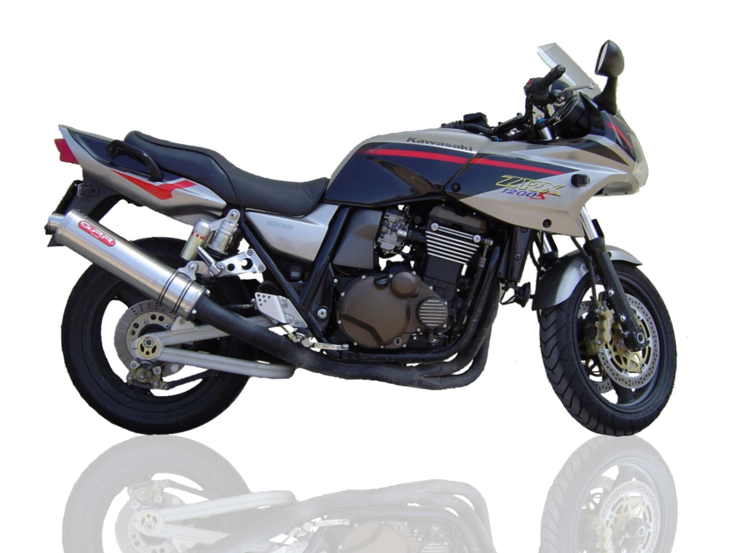 Escape compatible con Kawasaki Zrx-1200 2002-2008, Inox Tondo, Silenciador de escape, homologado, montaje con brida específica (bolt-on), con db killer extraíble 