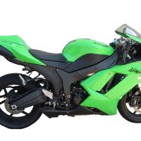 Escape compatible con Kawasaki Zx-6R 2007-2008, Tiburon Titanium, Escape legal, homologado, silenciador con db killer desmontable y tubo de conexión específico 