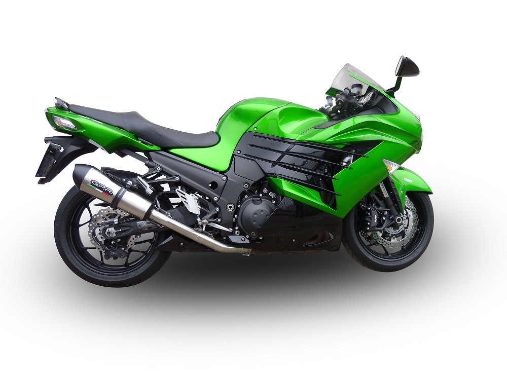 Escape compatible con Kawasaki Zzr 1400 2017-2022, Gpe Ann. titanium, Doble escape racing, con tubos de conexión, artículo sin homologación 