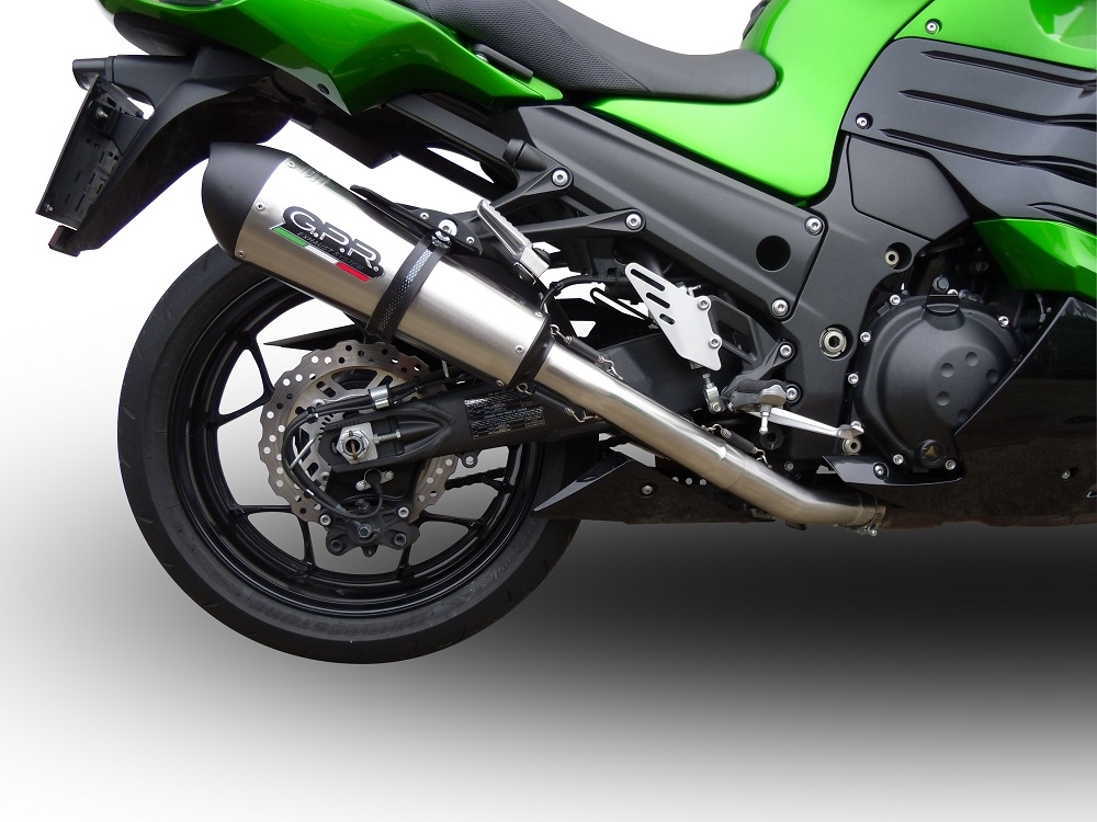 Escape compatible con Kawasaki Zzr 1400 2017-2022, Gpe Ann. titanium, Doble escape racing, con tubos de conexión, artículo sin homologación 