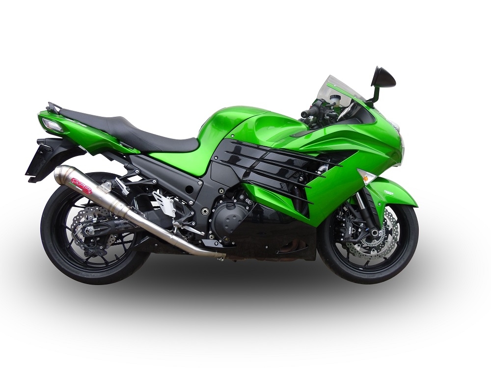 Escape compatible con Kawasaki Zzr 1400 2017-2022, Powercone Evo, Par de terminales de escape homologados, con db killer extraíbles y tubos de conexión específicos 