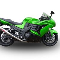 Escape compatible con Kawasaki Zzr 1400 2017-2022, Powercone Evo, Par de terminales de escape homologados, con db killer extraíbles y tubos de conexión específicos 
