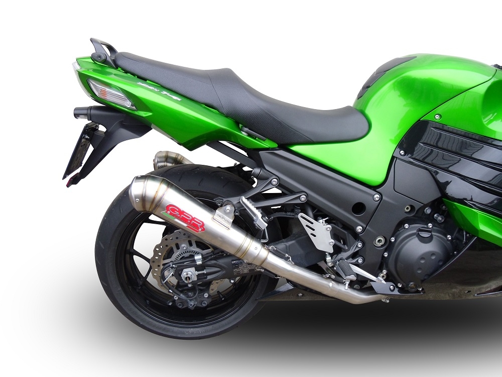 Escape compatible con Kawasaki Zzr 1400 2017-2022, Powercone Evo, Par de terminales de escape homologados, con db killer extraíbles y tubos de conexión específicos 
