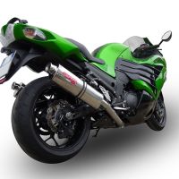 Escape compatible con Kawasaki Zzr 1400 2017-2022, Trioval, Par de terminales de escape homologados, con db killer extraíbles y tubos de conexión específicos 