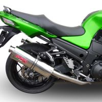 Escape compatible con Kawasaki Zzr 1400 2017-2022, Trioval, Par de terminales de escape homologados, con db killer extraíbles y tubos de conexión específicos 
