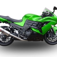 Escape compatible con Kawasaki Zzr 1400 2017-2022, Trioval, Par de terminales de escape homologados, con db killer extraíbles y tubos de conexión específicos 