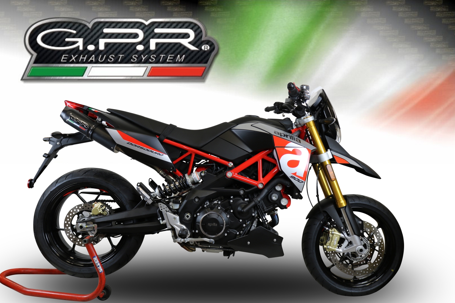 Escape compatible con Aprilia Dorsoduro 900 2017-2020, Furore Nero, Doble escape racing, con tubos de conexión, artículo sin homologación 