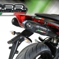 Escape compatible con Aprilia Dorsoduro 900 2017-2020, Furore Nero, Doble escape racing, con tubos de conexión, artículo sin homologación 