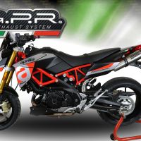 Escape compatible con Aprilia Shiver 900 2017-2020, GP Evo4 Titanium, Par de terminales de escape homologados, con db killer extraíbles y tubos de conexión específicos 