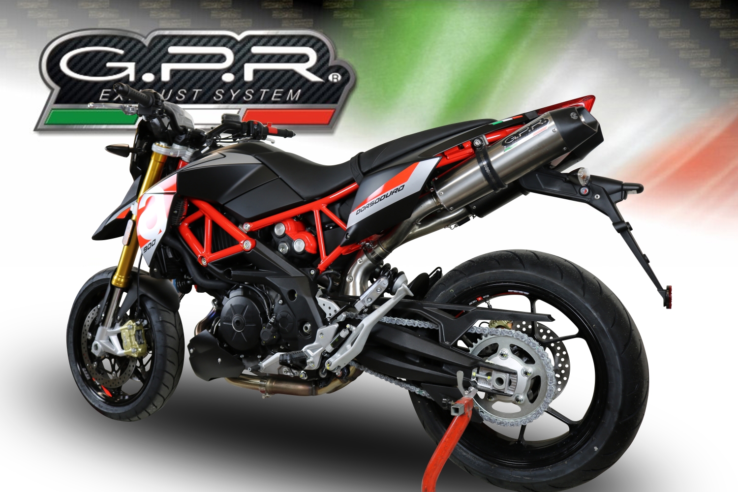 Escape compatible con Aprilia Shiver 900 2017-2020, GP Evo4 Titanium, Par de terminales de escape homologados, con db killer extraíbles y tubos de conexión específicos 