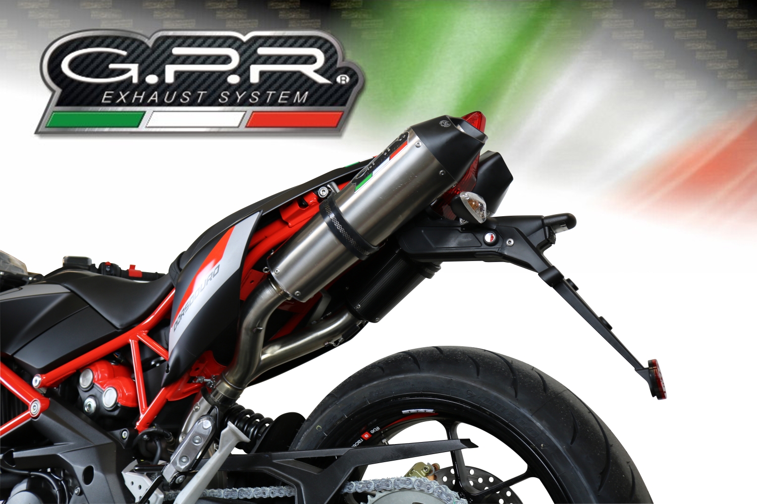 Escape compatible con Aprilia Shiver 900 2017-2020, GP Evo4 Titanium, Par de terminales de escape homologados, con db killer extraíbles y tubos de conexión específicos 