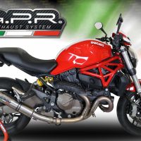 Escape compatible con Ducati Monster 1200 S -R 2017-2021, M3 Titanium Natural, Escape legal, homologado, silenciador con catalizador, db killer desmontable y tubo de conexión específico 