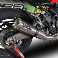 Escape compatible con Ducati Monster 1200 S -R 2017-2021, M3 Titanium Natural, Escape legal, homologado, silenciador con catalizador, db killer desmontable y tubo de conexión específico 